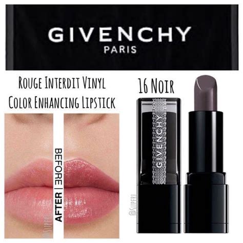 givenchy rouge interdit vinyl color enhancing lipstick 16 noir revelateur